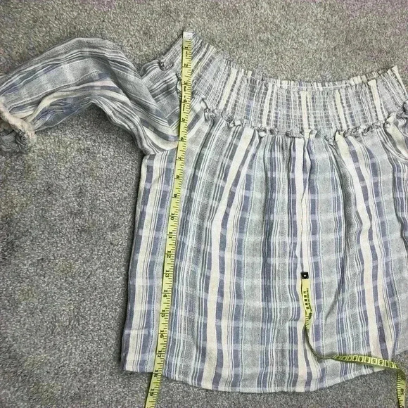 Lucky Brand Peasant Top Blouse Cotton Off The Shoulders Sz XS - Picture 3 of 9